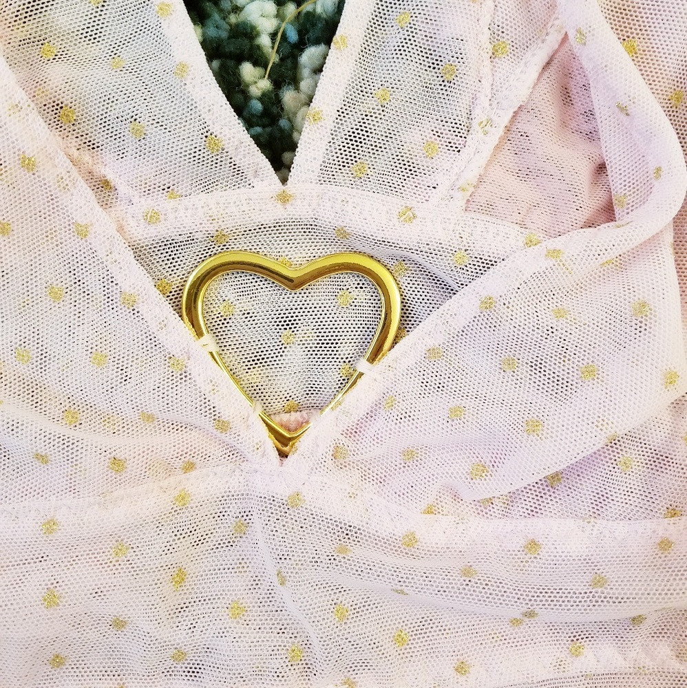 Free People Breaking Hearts Pink Bodysuit, size M - Picture 6 of 6